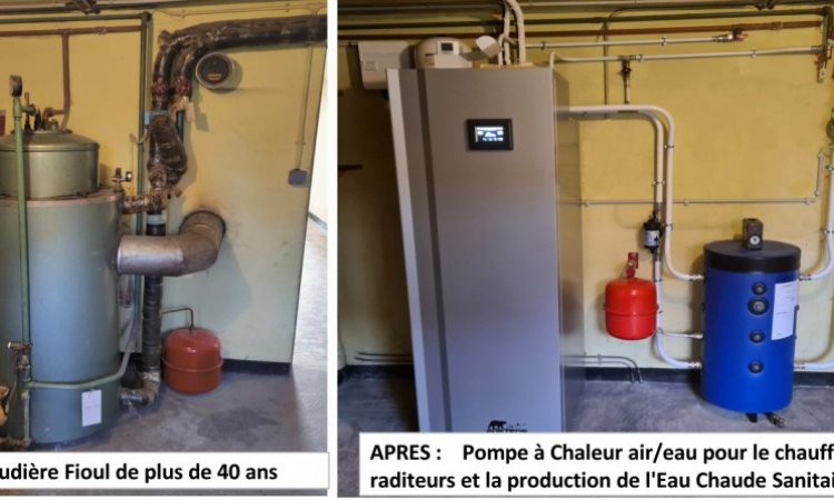 Remplacement d'une chaudière fioul par une Pompe à Chaleur Air/Eau haute température à La tour-du-pin